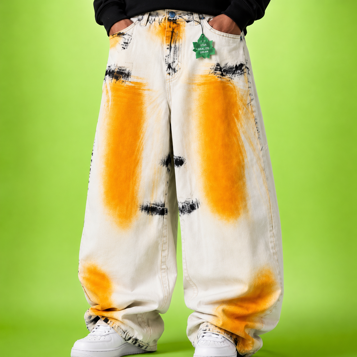 Baggy Chou Tie Dye Naranja – Jean Oversized Streetwear Urban Essence